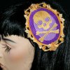 Purple Skull and Crossbones Cameo Headband
