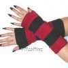 Red and Black Striped Fleece Arm Warmers