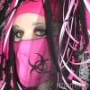 Neon Pink Biohazard Cyber Mask