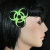 Cyber Punk Biohazard Embroidered Hair Clip