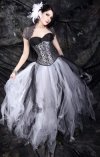 Black White Silver Nightmare Wedding Tulle Skirt