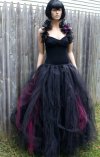 Burgundy and Black Victorian Wedding Tulle Skirt