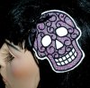 Shiny Metallic Lace Skull Headband