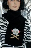 Dracula Vampire Stakes Embroidered Black Fleece Scarf
