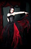 Black and Red Formal Wedding Tulle Skirt
