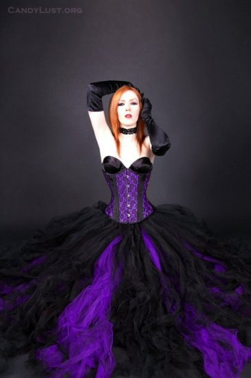 purple and black tulle skirt