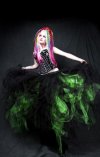 Black and Neon Green Formal Wedding Tulle Skirt