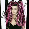 BubbleGum Pink/Black Knotty Hair Falls