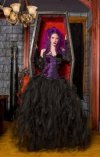 Solid Black Gothic Wedding Tulle Skirt