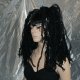 Gothic Black Knotty Hair Falls