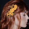 Baroque SteamPunk Brass Octopus Embroidered Hair Clip