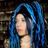 Turquoise Blue/Black Knotty Hair Falls